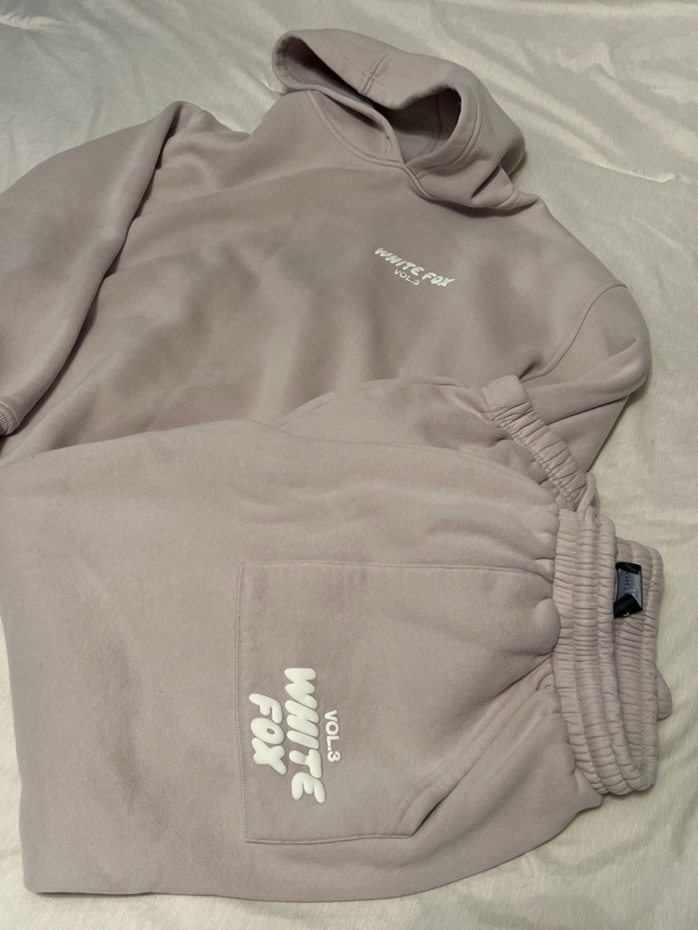 White Fox Boutique Tan Crewneck Hoodie and Joggers SET